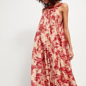 Free People tropical toile maxi dress size M
